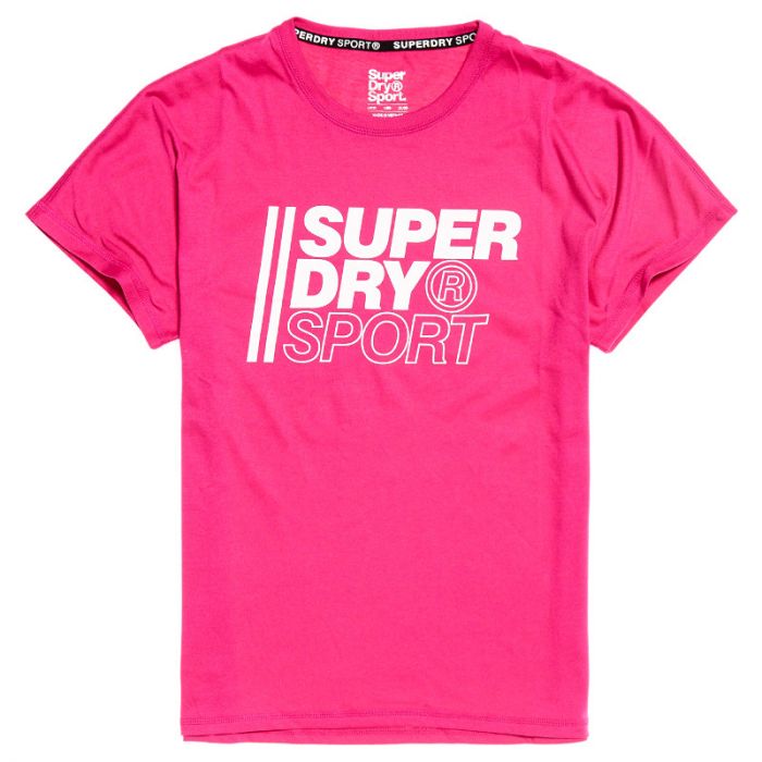 aantrekken Klant Hubert Hudson Superdry dames fitness t-shirt Core Sport Graphic - MYN Superpink | Bouchier